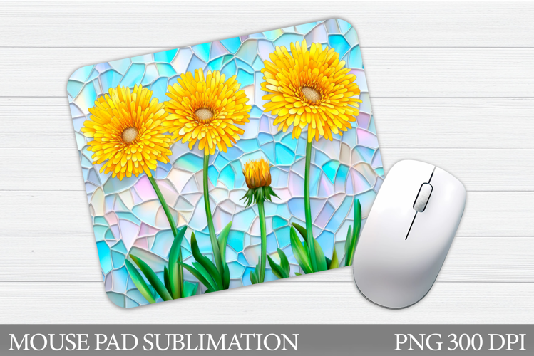 Dandelion Mouse Pad Sublimation. Flowers Mouse Pad Design