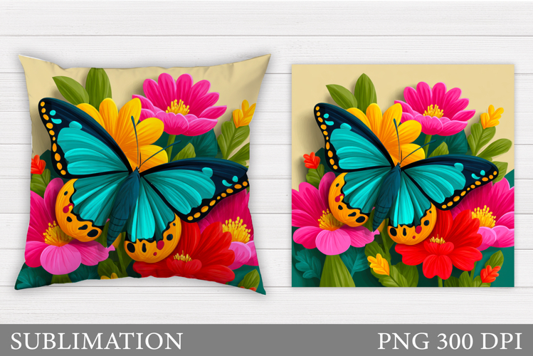 Butterfly Pillow Sublimation. Butterfly Sublimation