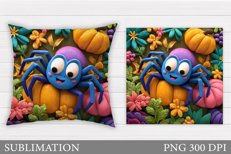 Cute Spider Pillow Design. Cute Halloween Sublimation