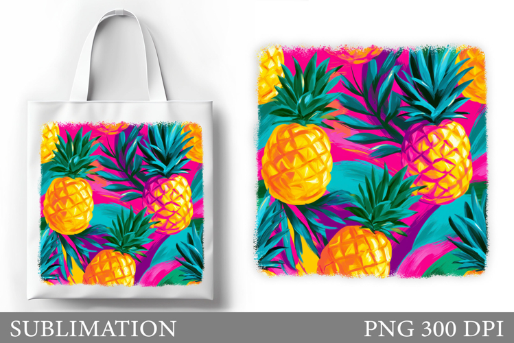 Pineapple Tote Bag Design. Tropical Tote Bag Sublimation