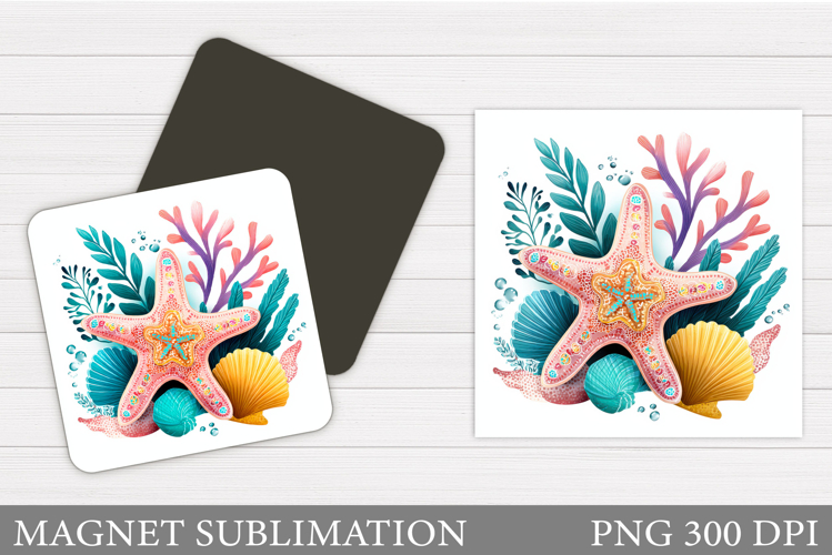 Starfish Magnet Design. Seashell Magnet Sublimation