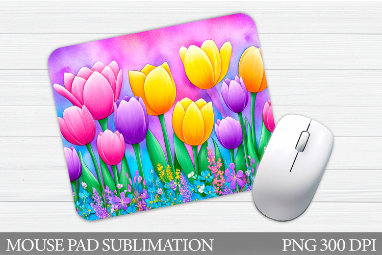 Tulips Mouse Pad Design. Flowers Spring Mouse Pad