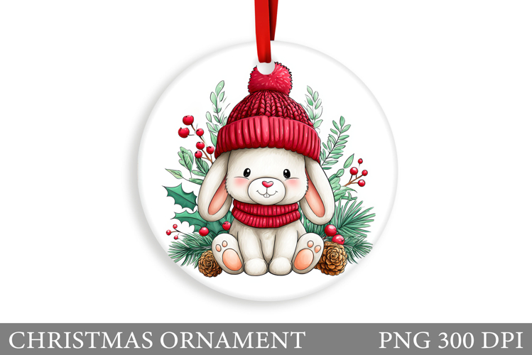 Cute Bunny Christmas Ornament. Christmas Ornament Design