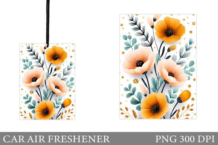 Floral Car Air Freshener. Flowers Car Air Freshener Design