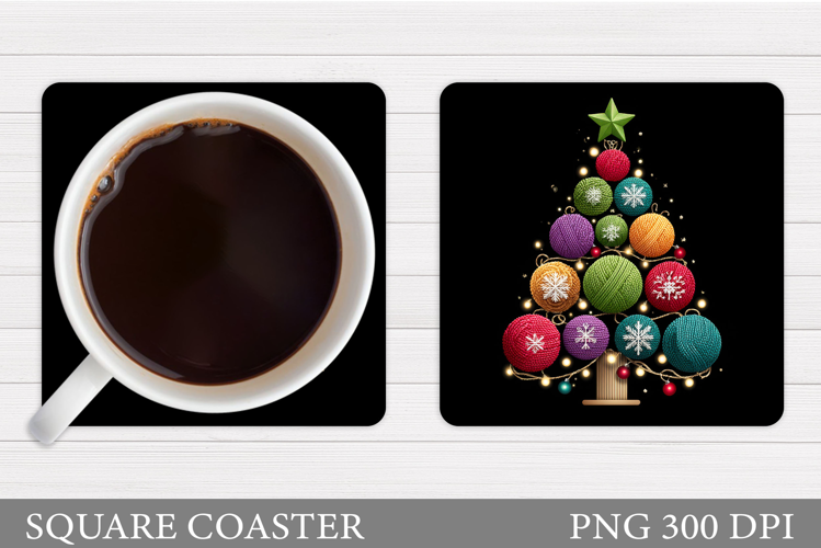 Christmas Tree Coaster Design. Christmas Coaster Sublimation