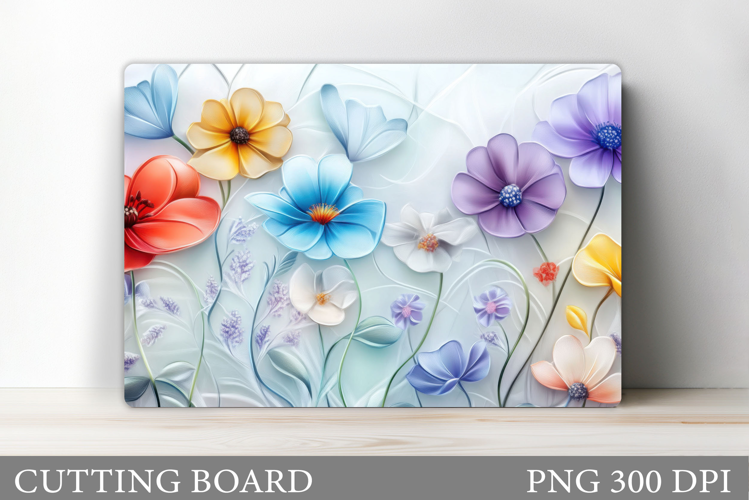 Wildflowers Cutting Board. Flowers Cutting Board Sublimation