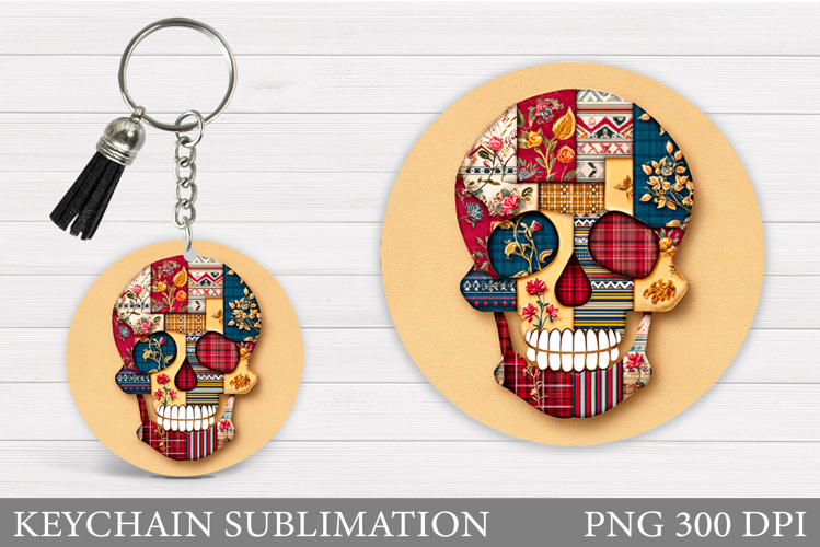 Skull Halloween Keychain. Skull Keychain Design