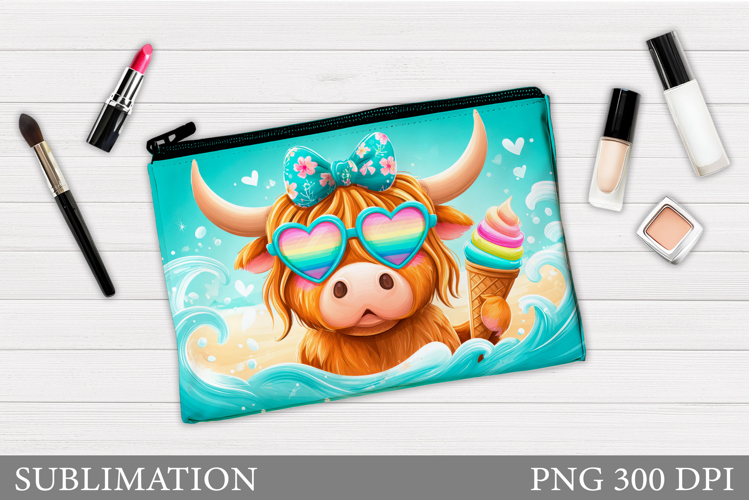 Cow Cosmetics Bag Design. Cow Makeup Bag Sublimation