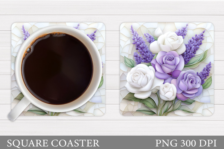 Roses Coaster Sublimation. Flowers Coaster Design