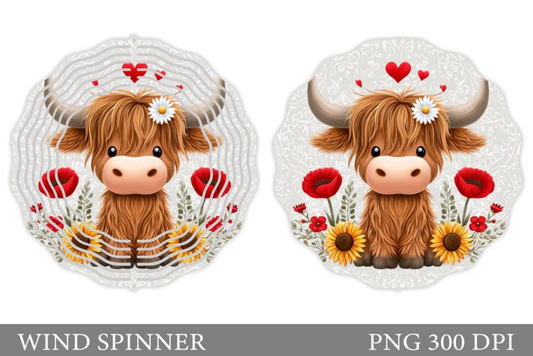 Cute Cow Wind Spinner Design. Cute Cow Sublimation