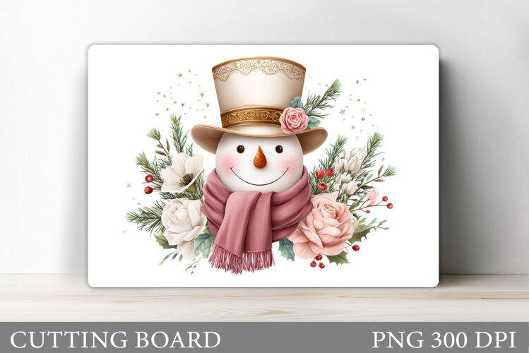 Cute Snowman Cutting Board. Christmas Cutting Board Design example image 1