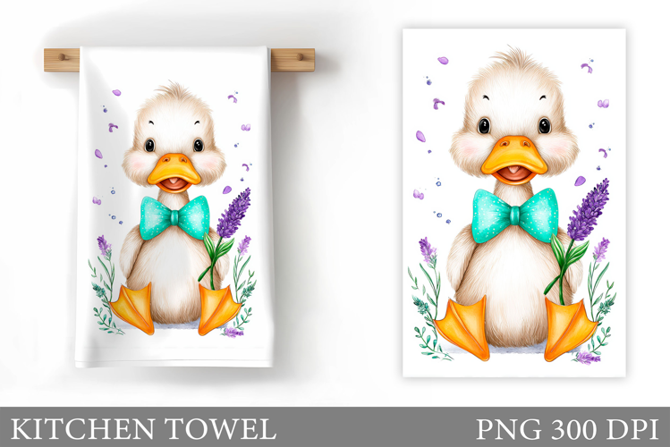 Cute Duck Kitchen Towel Design. Duck Flowers Kitchen Towel
