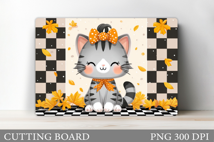 Fall Cat Cutting Board. Fall Cutting Board Design