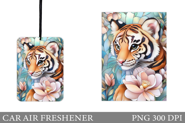 Tiger Car Air Freshener Design. Cute Tiger Sublimation