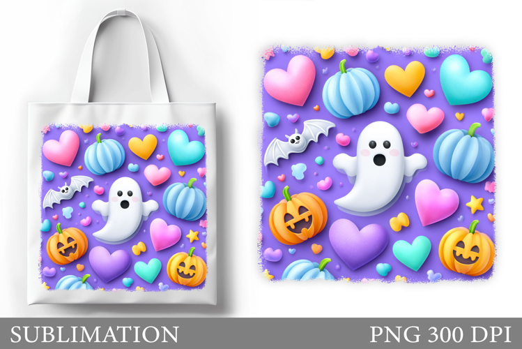 Cute Ghost Tote Bag Design. Cute Ghost Sublimation
