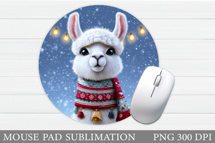 Christmas Lama Mouse Pad. Christmas Mouse Pad Sublimation