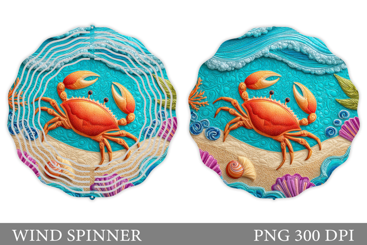 Crab Wind Spinner Sublimation. Sea Wind Spinner Design
