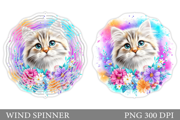 Cat Wind Spinner Design. Cat Sublimation