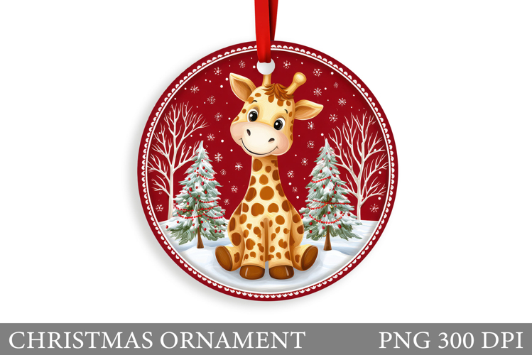 Cute Giraffe Christmas Ornament. Christmas Ornament Design