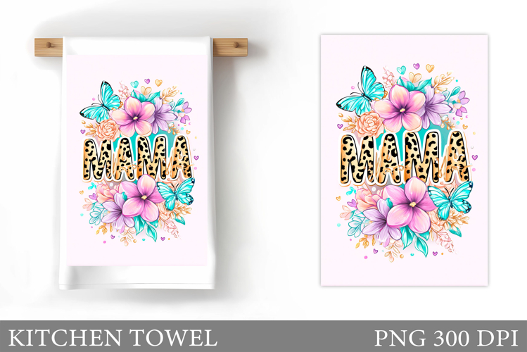 Mothers Day Kitchen Towel. Floral Kitchen Towel Sublimation