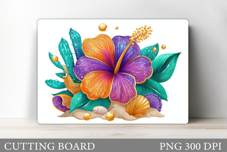 Hibiscus Cutting Board. Floral Cutting Board Sublimation