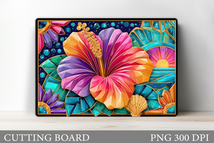 Flowers Cutting Board Design. Tropical Flowers Cutting Board