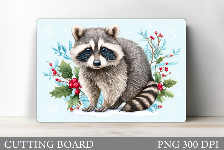 Christmas Raccoon Cutting Board. Christmas Cutting Board