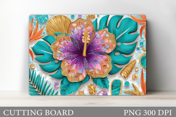 Flowers Cutting Board Design. Tropical Flowers Cutting Board