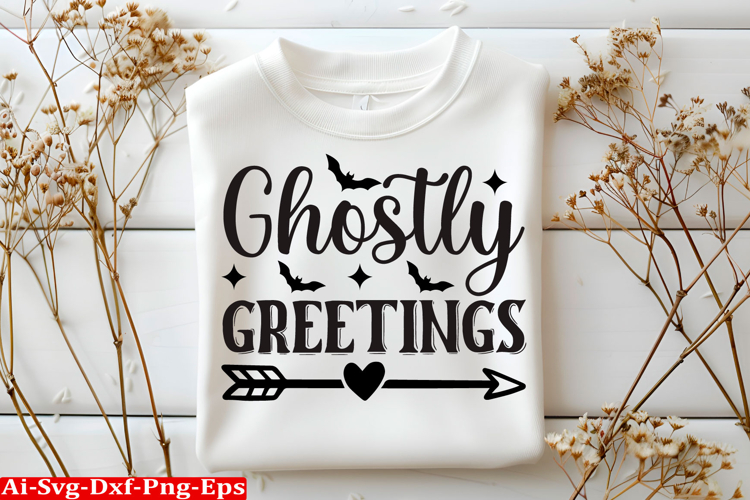 Ghostly greetings Halloween SVG Design