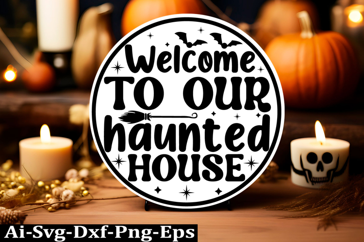 Halloween round sign svg design and Halloween quotes