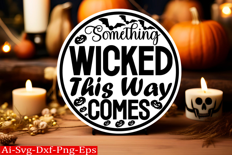 Halloween round sign svg design and Halloween quotes