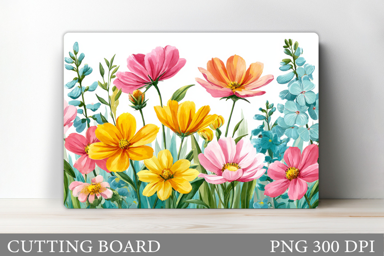 Flowers Cutting Board. Floral Cutting Board Sublimation