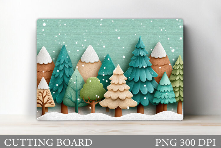 Christmas Tree Cutting Board. Christmas Tree Sublimation example image 1