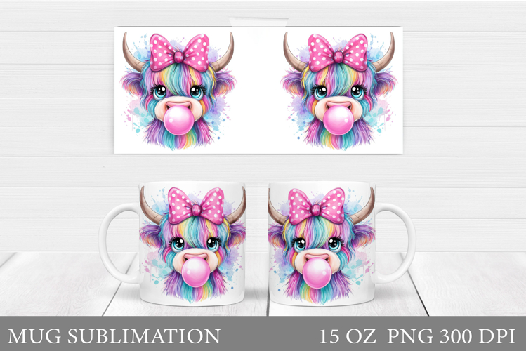 Iridescent Cow Mug Design. Iridescent Cow Sublimation