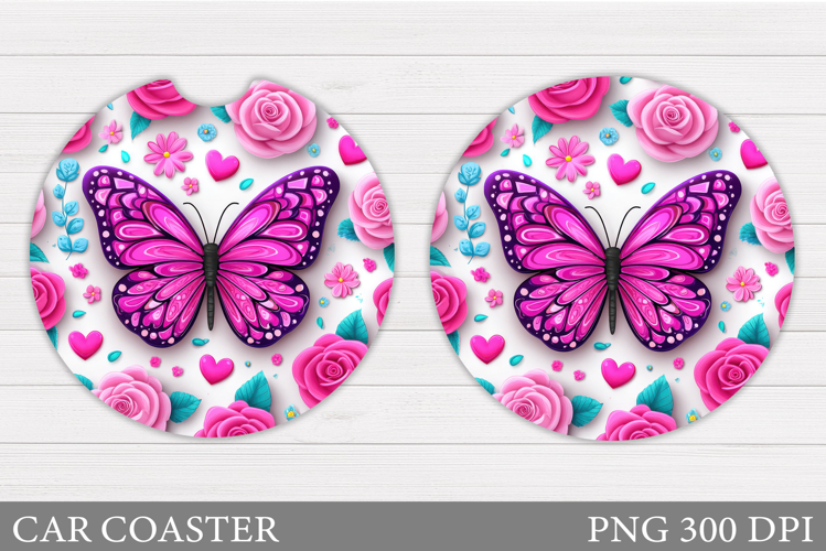 Butterfly Car Coaster. Summer Car Coaster Design