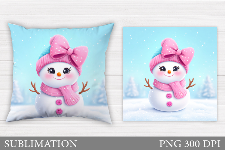 Christmas Snowman Pillow. Christmas Pillow Sublimation