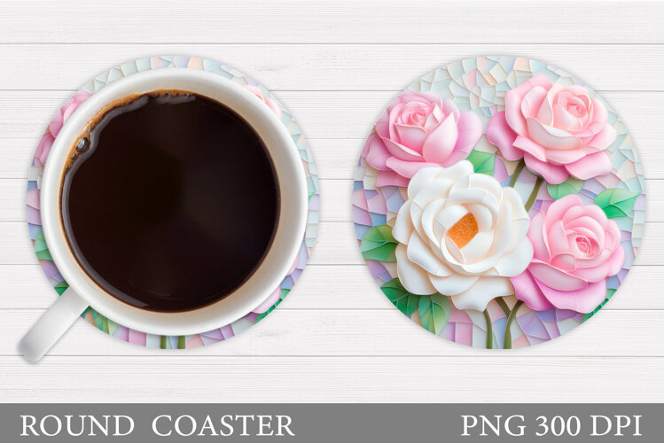 Roses Coaster Design. Roses Sublimation example image 1