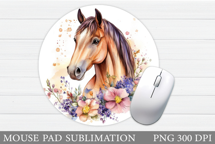 Horse Mouse Pad Design. Horse Round Mouse Pad Sublimation