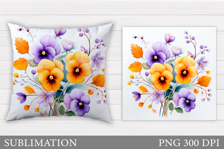 Flowers Pillow Design. Floral Pillow Sublimation