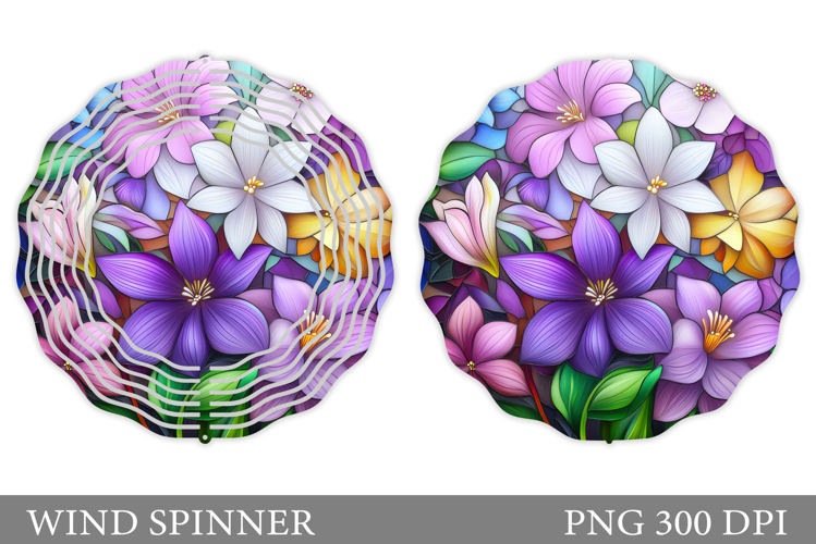 Floral Wind Spinner Sublimation. Flowers Wind Spinner Design