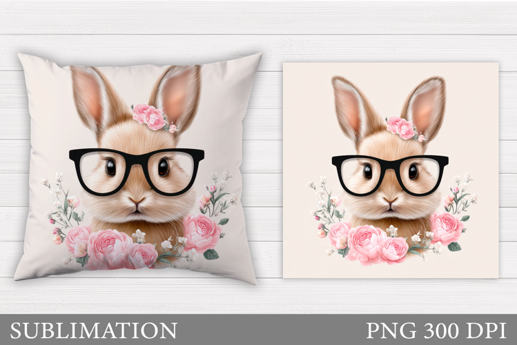 Cute Bunny Pillow Design. Cute Bunny Sublimation