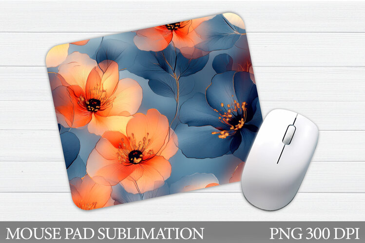 Floral Mouse Pad Sublimation. Flowers Mouse Pad Design example image 1