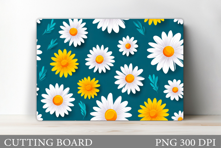 Daisy Flowers Cutting Board. Flowers Kitchen Cutting Design