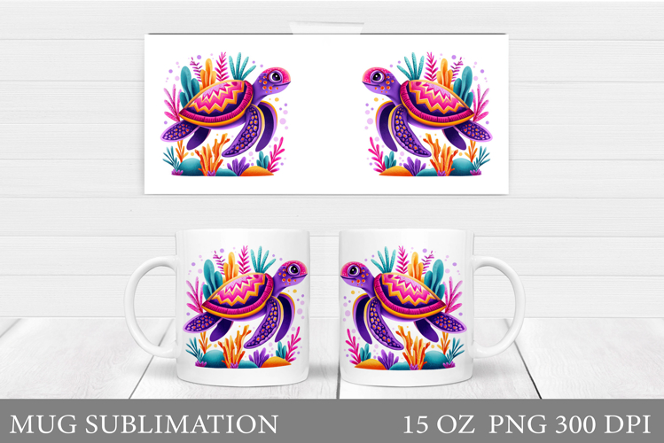 Turtle Mug Sublimation. Sea Turtle Mug Design