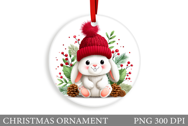 Cute Bunny Christmas Ornament. Christmas Ornament Design