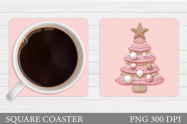 Crochet Christmas Tree Coaster. Christmas Coaster Design example image 1