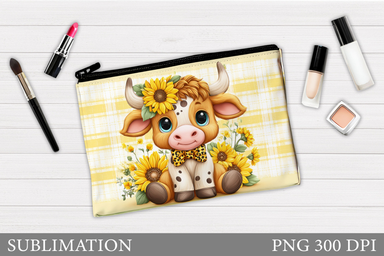 Cute Cow Cosmetics Bag Design. Cow Makeup Pouch Sublimation