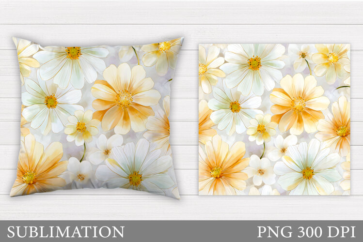 Flowers Pillow Design. Floral Pillow Sublimation example image 1