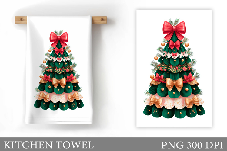 Christmas Tree Kitchen Towel. Christmas Kitchen Towel Design