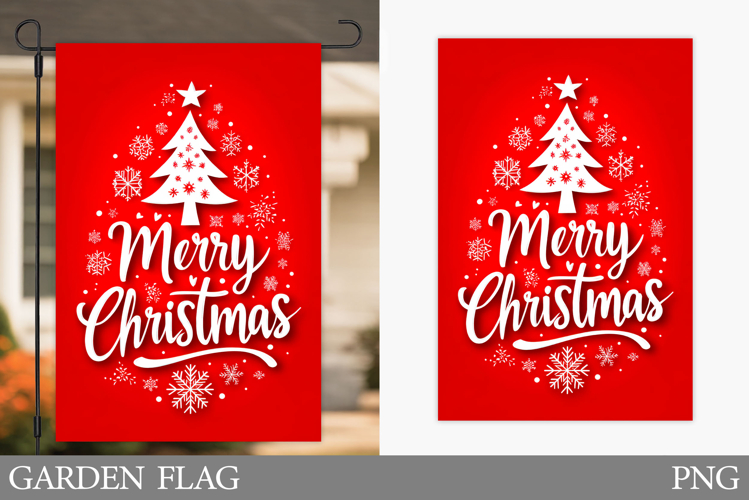 Merry Christmas Garden Flag. Christmas Garden Flag Design